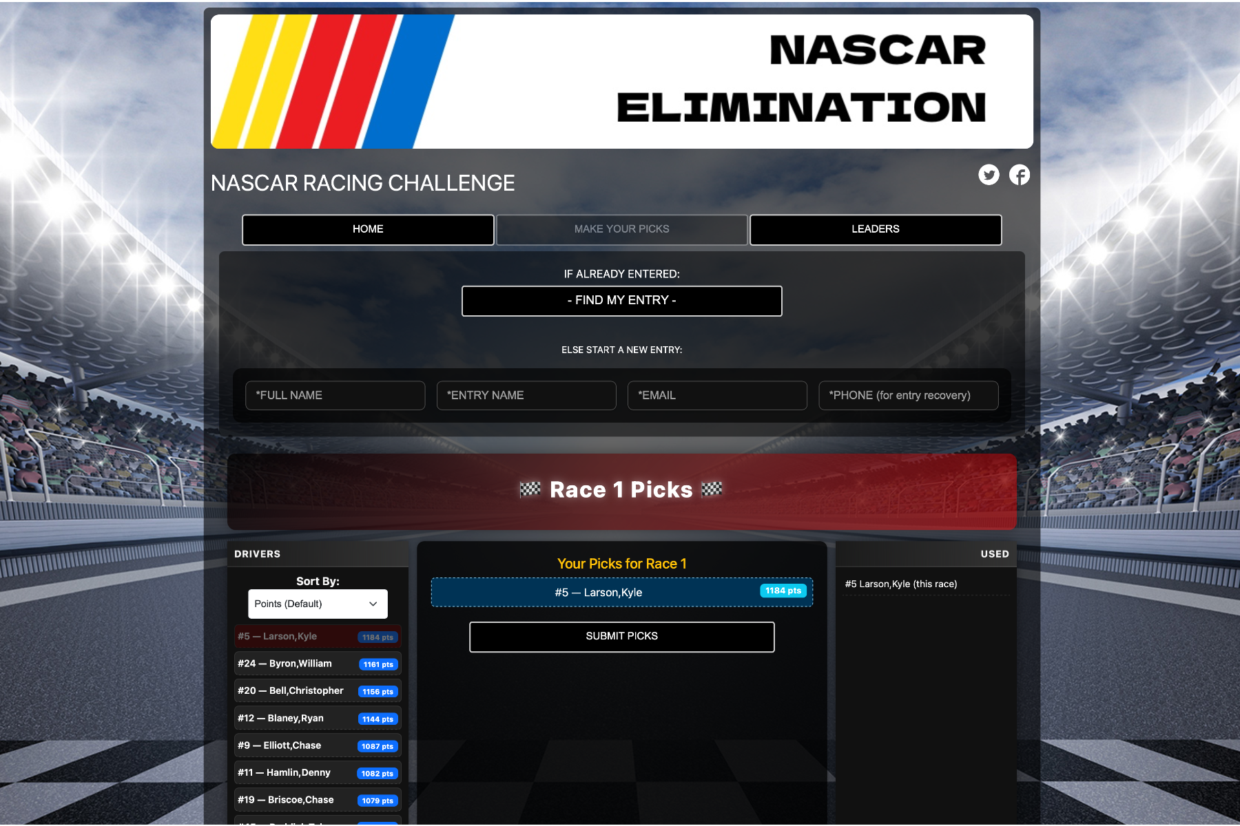 NASCAR Elimination Challenge contest preview